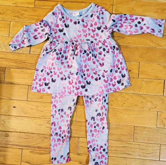 Gray and pink animal print matching set - Picture 2 of 3